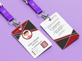 plantilla de tarjeta de identidad con diseño rojo y gris vector