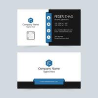 White, blue and black universal business card vector