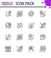 paquete de iconos de coronavirus de estilo de línea que incluye ataúd vector