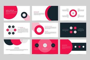 Simple circular creative slide show set vector