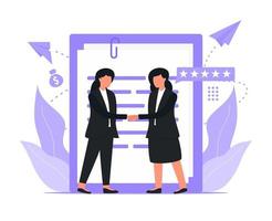 Business women shaking hands vector