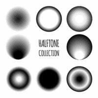 Circle halftone pattern collection vector