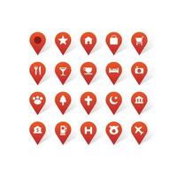 Map pin pointer icon set vector