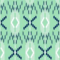 Green, White and Blue Ikat Seamless Pattern vector