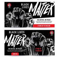 Black Lives Matter Raised Fist Banner vector