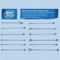 Hand Drawn Thin Sketch Arrows Set vector