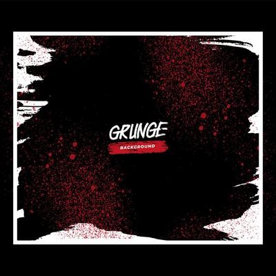 Red Grunge Splatter in White Frame