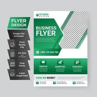 Corporate business green and white poster template vector