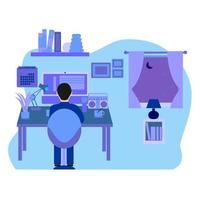 Man Working from Home vector