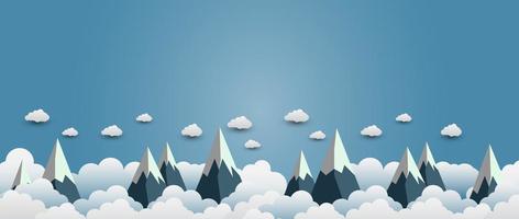 Snow mountains with beautiful clouds vector