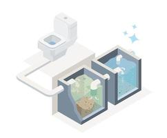 Sewage treatment diagram  vector