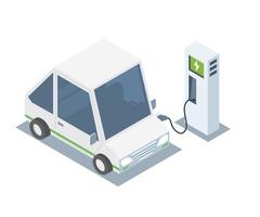 Electric car charging  vector