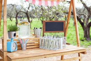 Close up of a lemonade stand photo