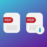 conjunto de iconos de descarga de libro pdf vector