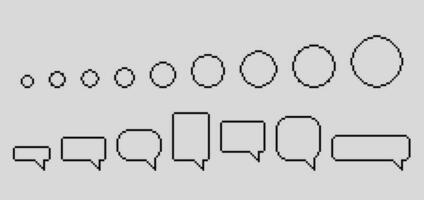 Set of pixel speech bubbles vector