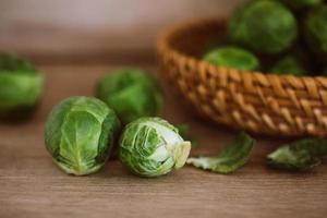 Fresh green brussel sprouts photo