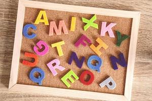 Letters on cork board photo