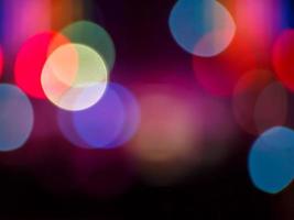 Soft bokeh lights on dark background photo