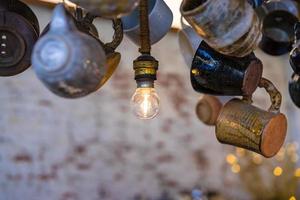 Round bulb lights up ceiling decor photo