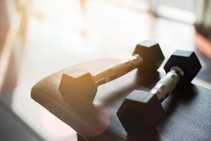 Dumbbells in the gym photo