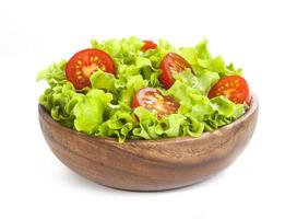Tomato and lettuce isolated on white background photo