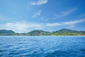 Seascape with deep blue ocean and island of thailand photo