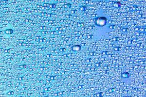 Macro blue water droplets photo