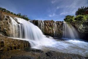 Waterfalls under blue sky photo