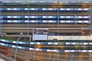 vista aérea de la estación de tren foto