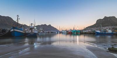 Boats near docks in Cape Town photo