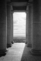 Grayscale of ruins photo