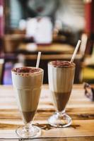 Two chocolate milkshakes photo