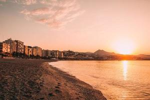 City skyline on ocean  photo