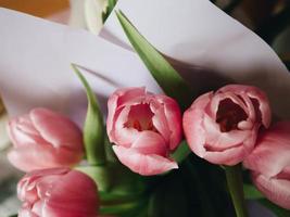primer plano de ramo de flores de color rosa foto