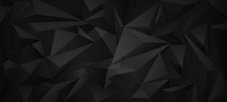 Black low poly geometric background . vector