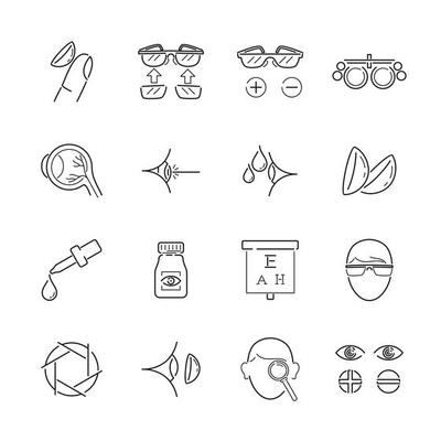 Line Icons for Medical Optic