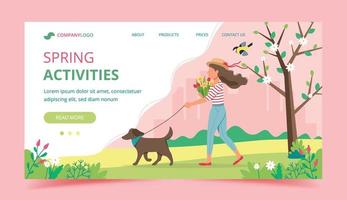 Spring Activities Landing Page Template Design 