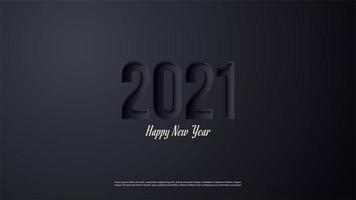 Background 2021 with Shadowy Black Numbers vector