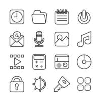 iconos de línea para interfaz de teléfono inteligente o diseño de tema vector