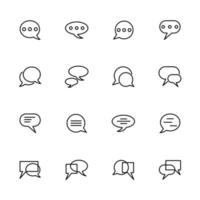 conjunto de iconos de línea relacionados con la conversación vector