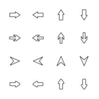 Outlined Arrow Set, Editable Stroke vector