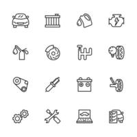 Line Icon Set Related to car Repair, Maintenance Service vector