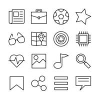 Line Icon Set Category of News Website Buttons vector