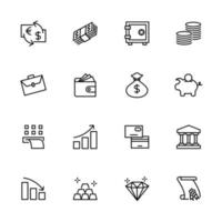 Line Icon Set for Investment, Economic, Banking, Finance vector