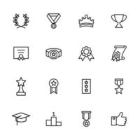 Line Icon Set Related to Achievement, Appreciation, Success vector