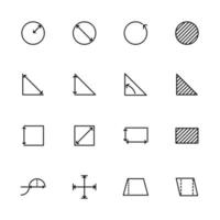 Line Icon Set Basic Mathematical Measurement or Metering vector