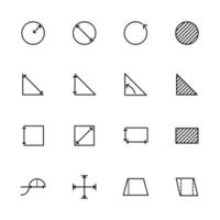 Line Icon Set Basic Mathematical Measurement or Metering vector