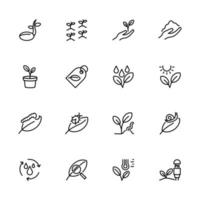 Line Icon Set Agriculture Activity Related to Planting Process vector