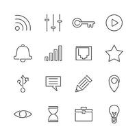 Outline Icons for User Interface vector