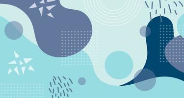 Blue Abstract Fluid Elements and Shapes vector